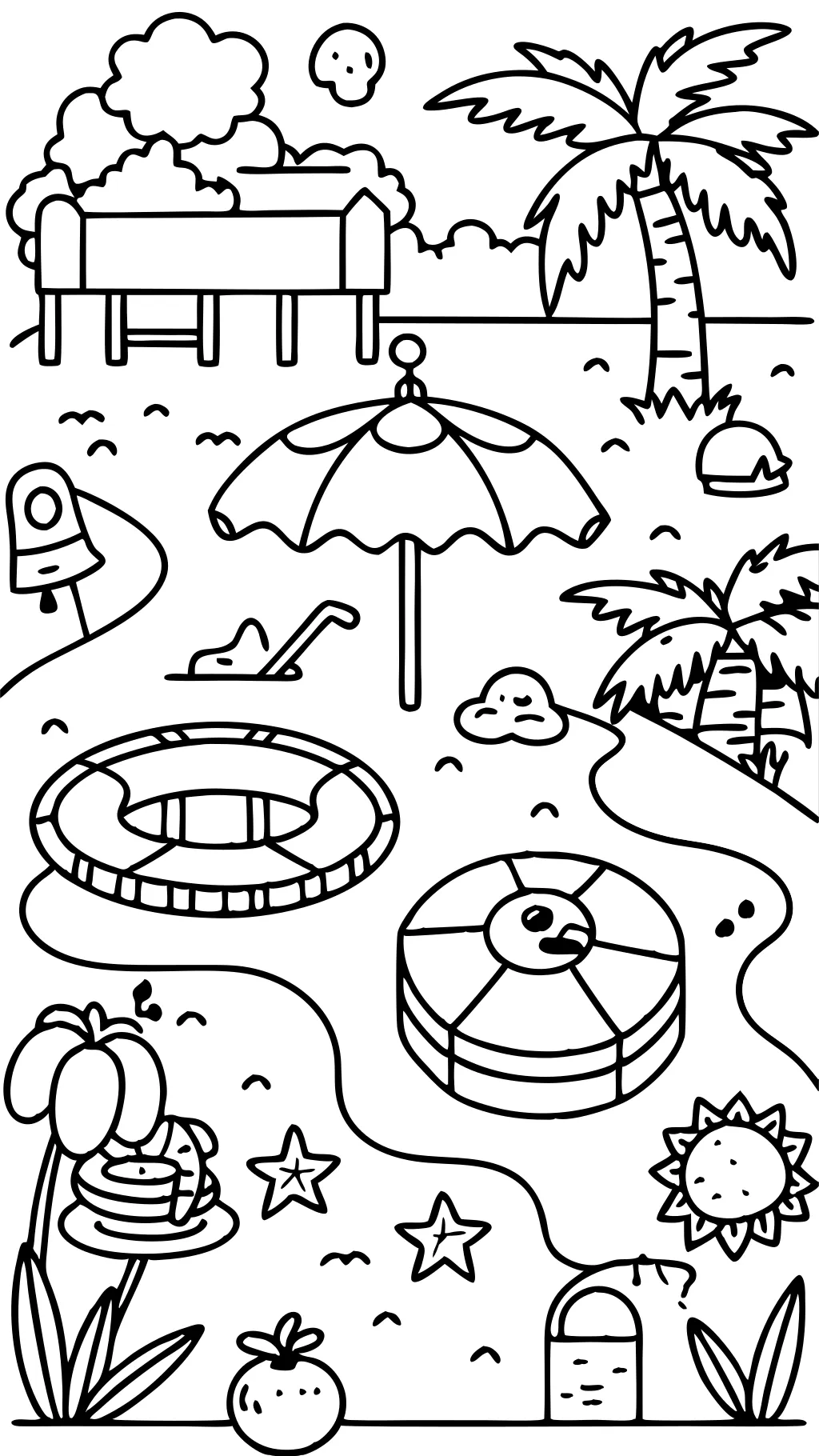 coloring pages swimming pool